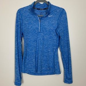 Nike dri-fit pullover top half zip blue XS